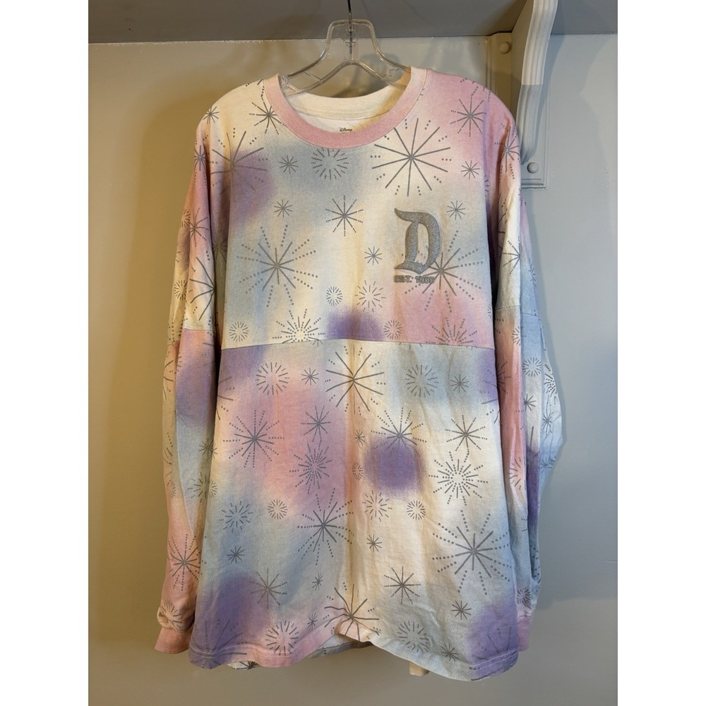 DISNEY SPIRIT JERSEY 100 Years 2XL Mickey & Friends Fireworks Pink Blue
